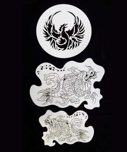 Chinese Dragon Set of 3 Stencils - Click Image to Close